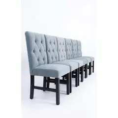 GENERICO - Pack 6 sillas de comedor gris felpa capitone