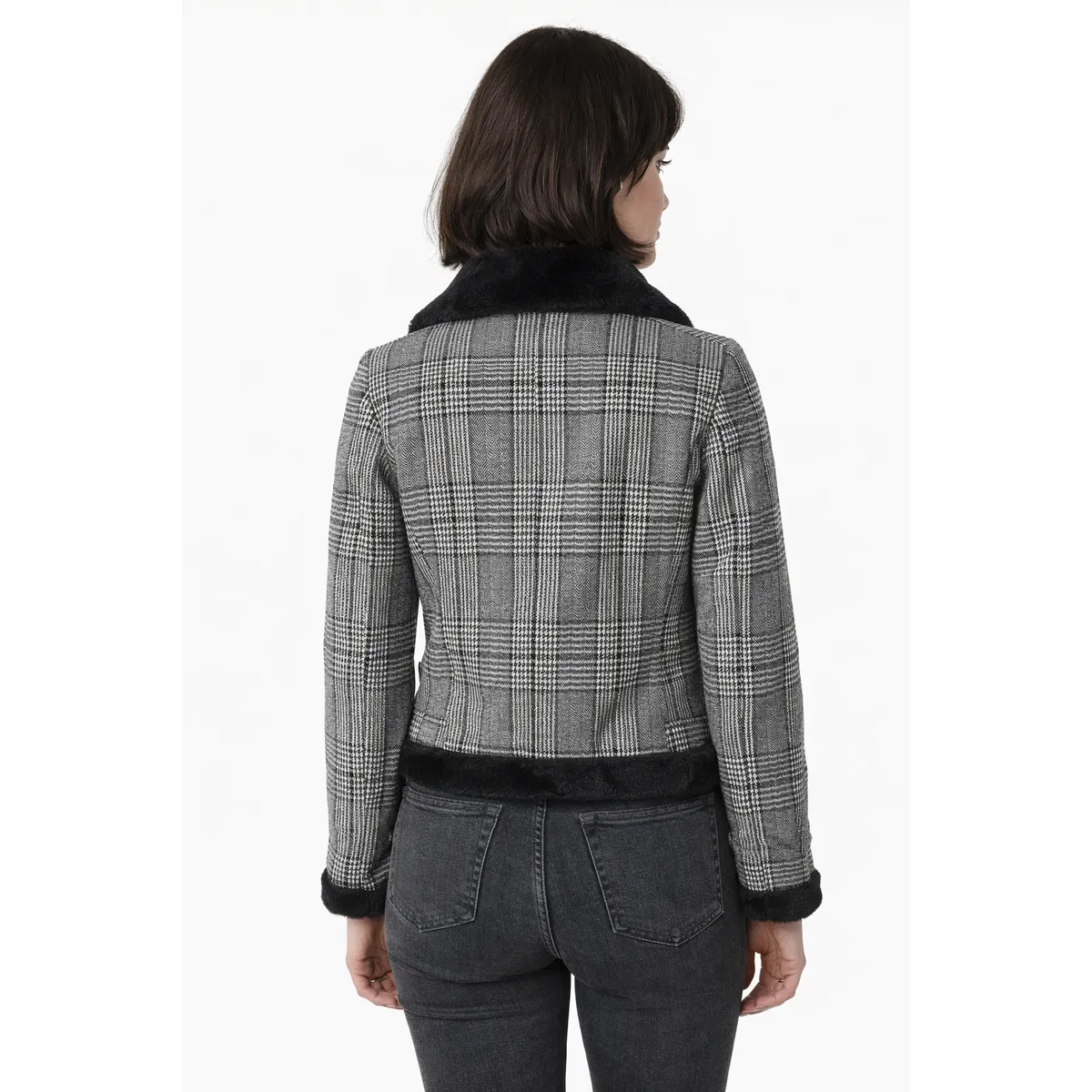 TENTATION - Chaqueta Cuadrillé Cuello Soft Tentation