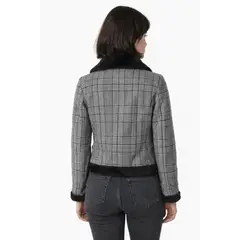 TENTATION - Chaqueta Cuadrillé Cuello Soft