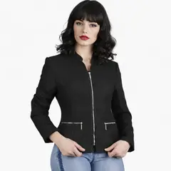 TENTATION - Blazer con Cierre Black
