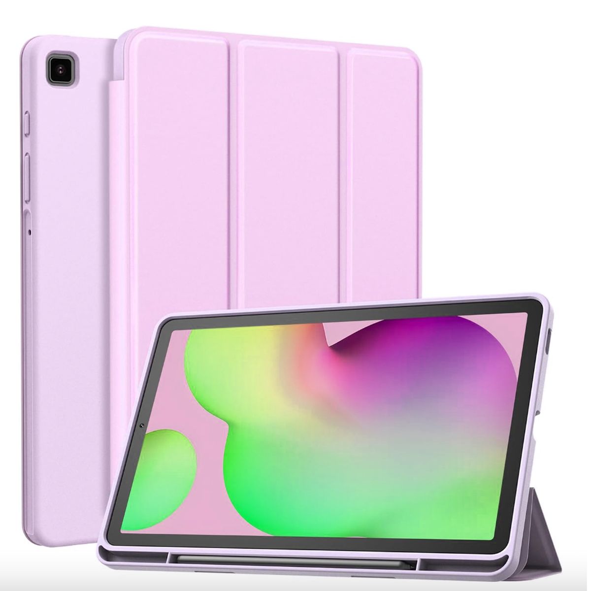 JOIGO - Funda Smart Cover Para Samsung S6 Lite Con Ranura Rosado