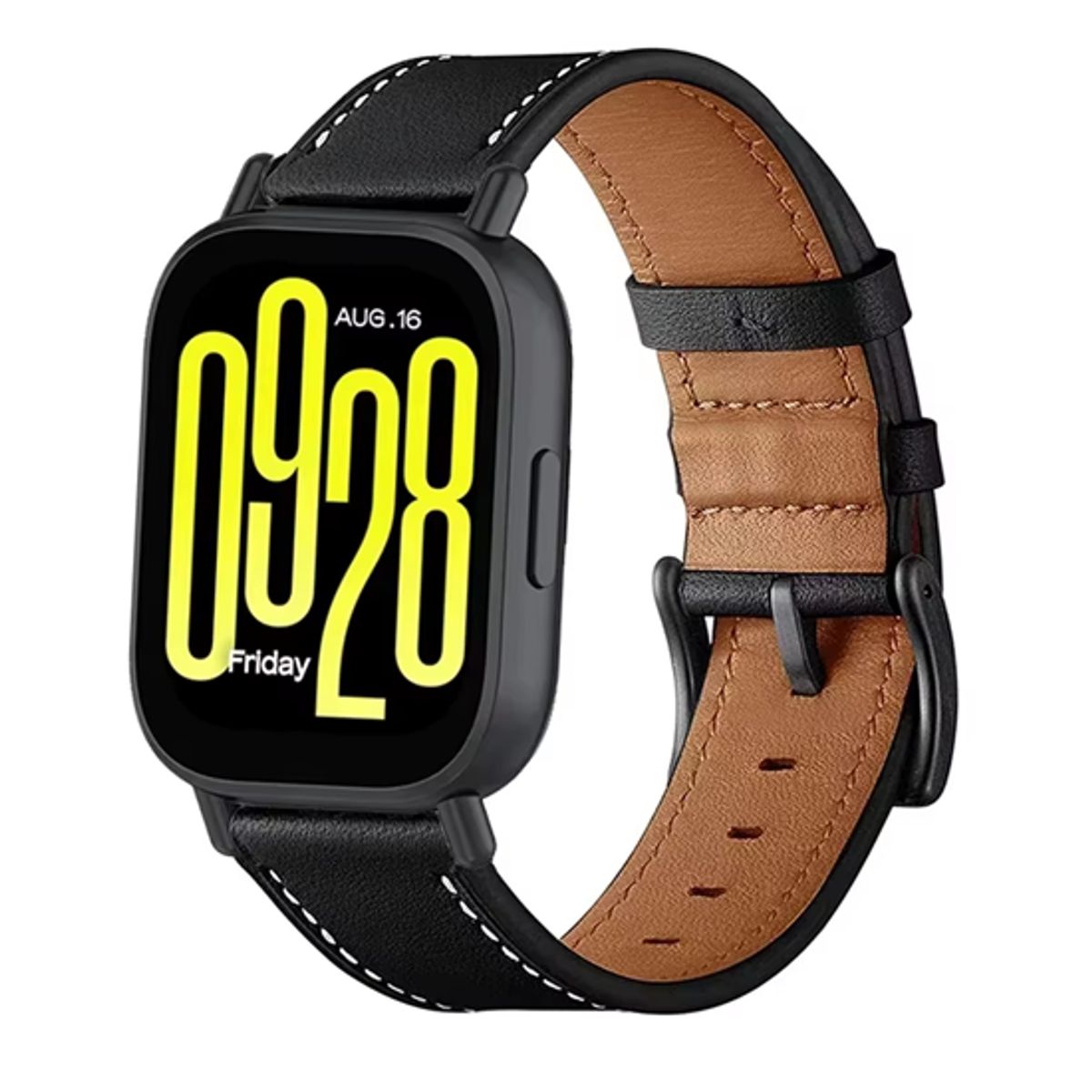 GENERICO - Correa De Cuero Para Xiaomi Watch 5 Active 5 Lite / Watch 3 Active 3 Lite Negro