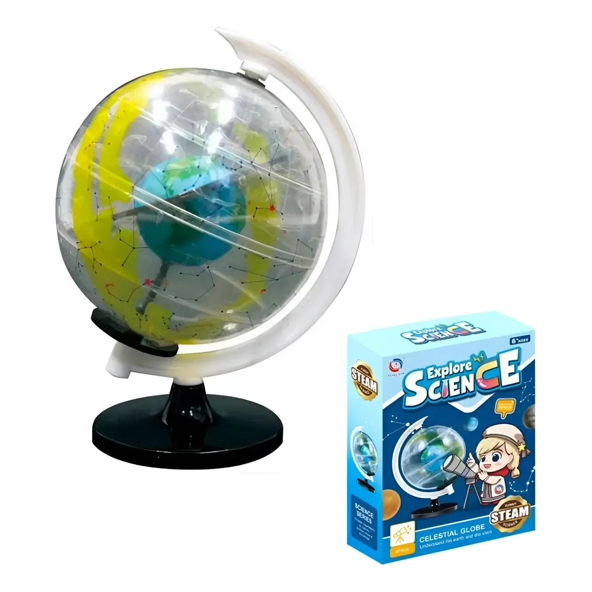 GENERICO - Globo Celestial Armable Transparente Juguete Científico