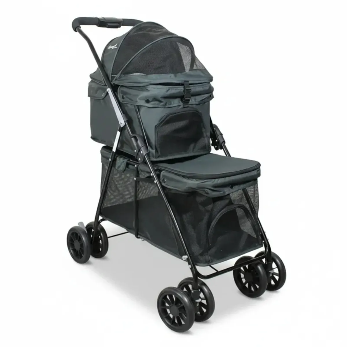 BEBESIT - Coche Mascotas DuoPet Doble Gris