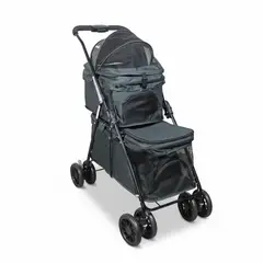 BEBESIT - Coche Mascotas DuoPet Doble Gris