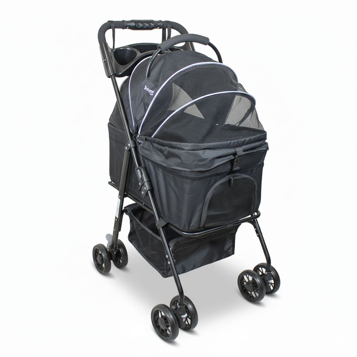 BEBESIT - Coche para Mascotas Transportable  2 en 1 FlexiPet Gold Gris