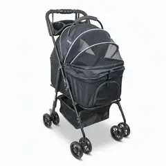 BEBESIT - Coche para Mascotas Transportable 2 en 1 FlexiPet Gold Gris