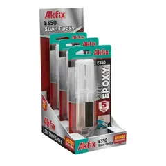 AKFIX - Pack 3 Adhesivo Epoxi Acero E350 Jeringa 25ml
