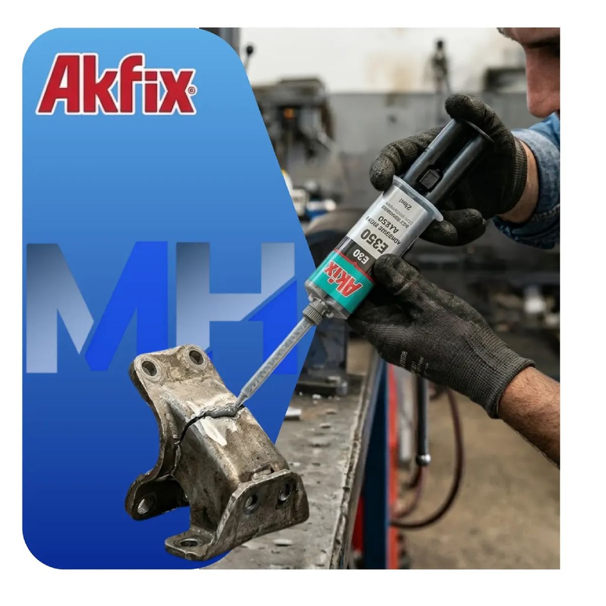 AKFIX - Pack 3 Adhesivo Epoxi Acero Akfix E350 Jeringa 25ml