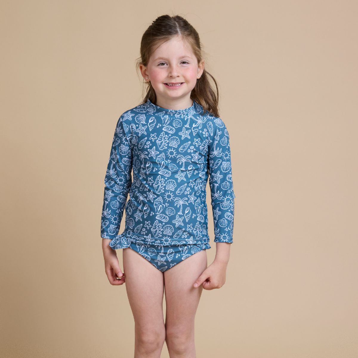 SIMPLY B - Traje de baño dos piezas verano azúl niña
