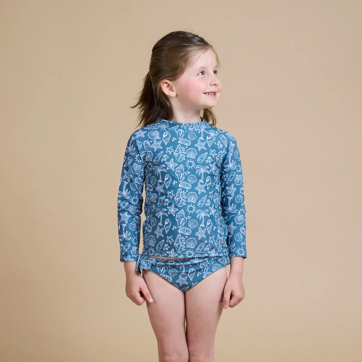 SIMPLY B - Traje de baño dos piezas verano azúl niña