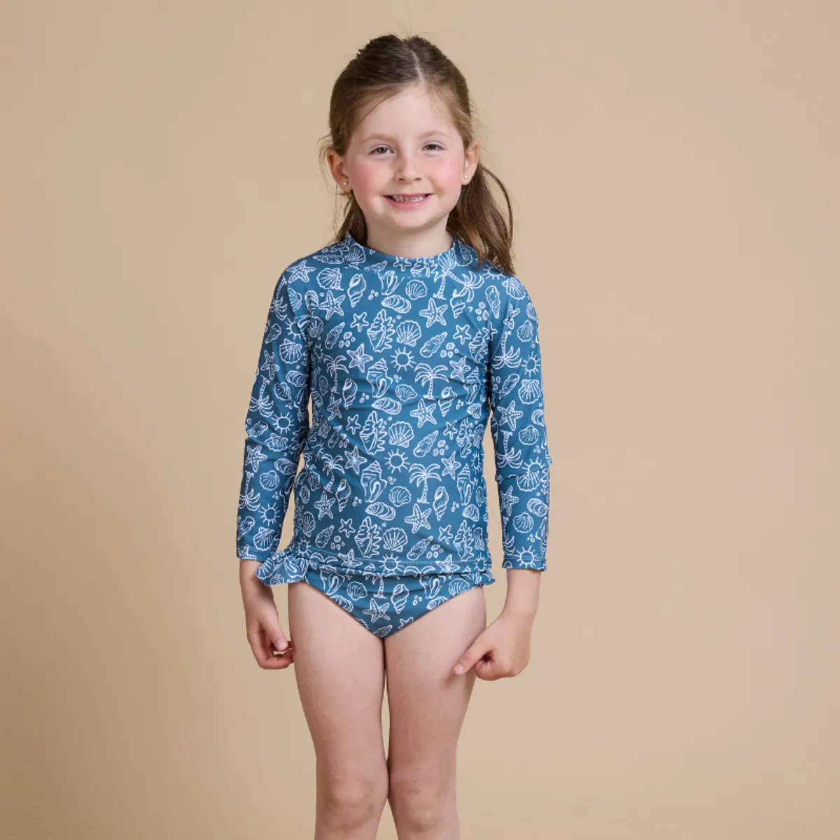 SIMPLY B - Traje de baño dos piezas verano azúl niña