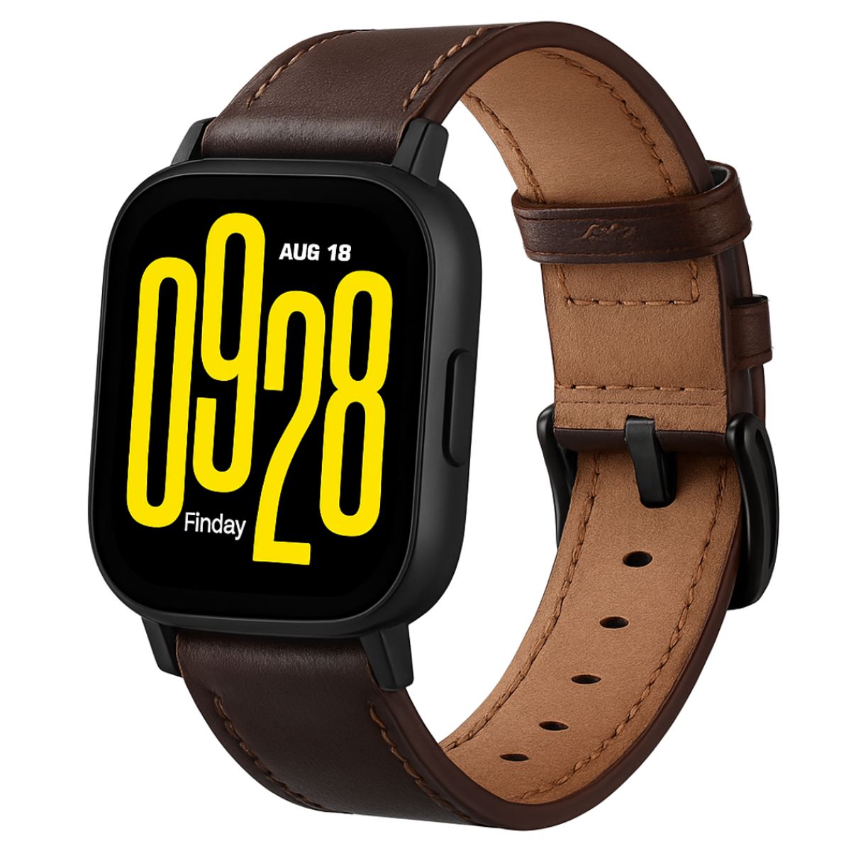 GENERICO - Correa De Cuero Para Xiaomi Watch 5 Active 5 Lite / Watch 3 Active 3 Lite Marron Oscuro