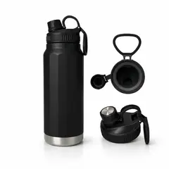 GENERICO - Botella Térmica negra Acero Inox 800ml