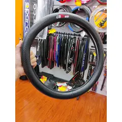 GENERICO - Forro Cubre Volante carsun de Goma Negro diseño carbono - Anti-resbalante y de alta calidad.