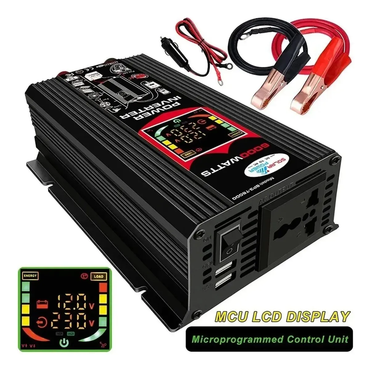 GENERICO - Inversor De Corriente Para Coche 6000w 12v A 220