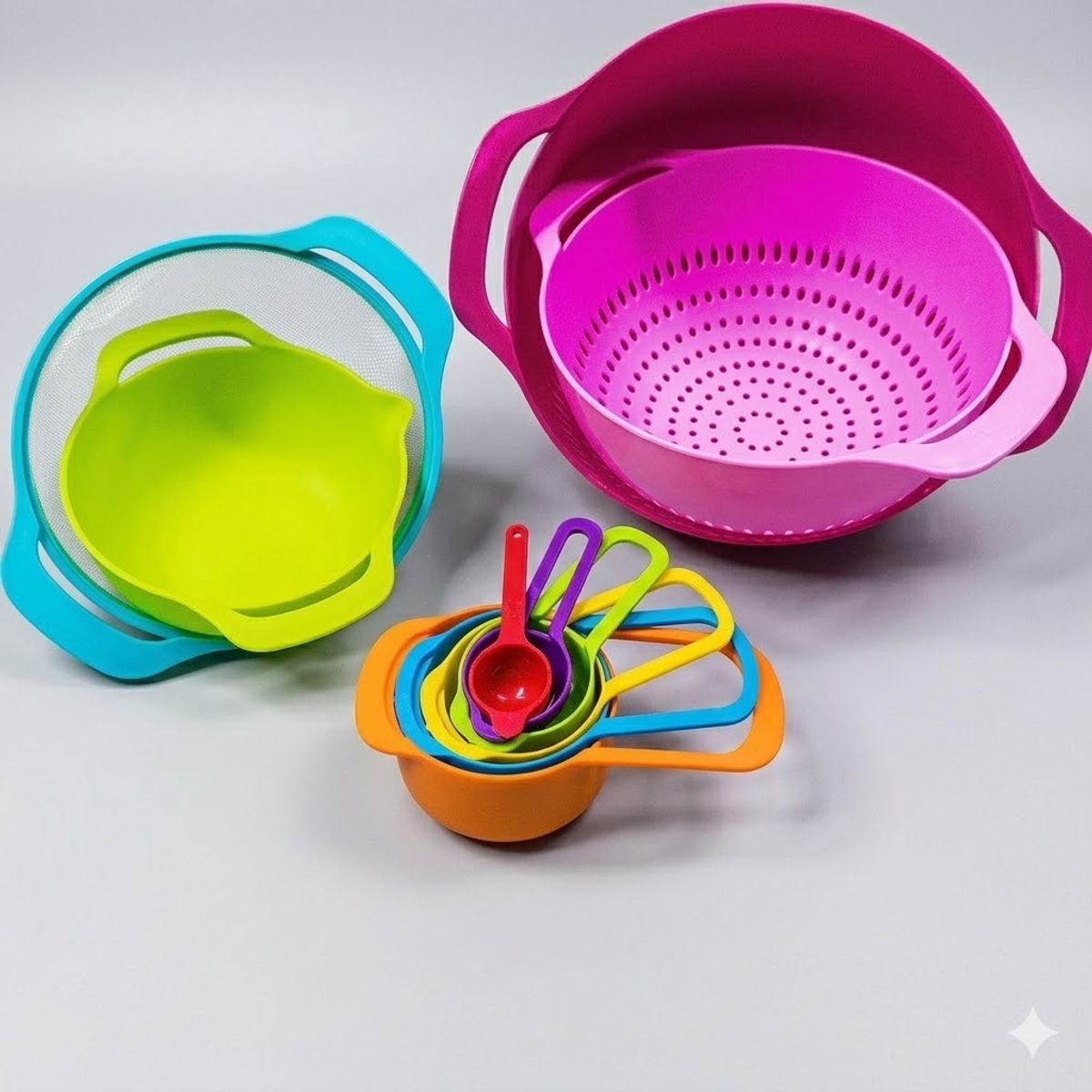 GENERICO - Set de Tazas Medidoras Cernidor Colador Bowl Cocina