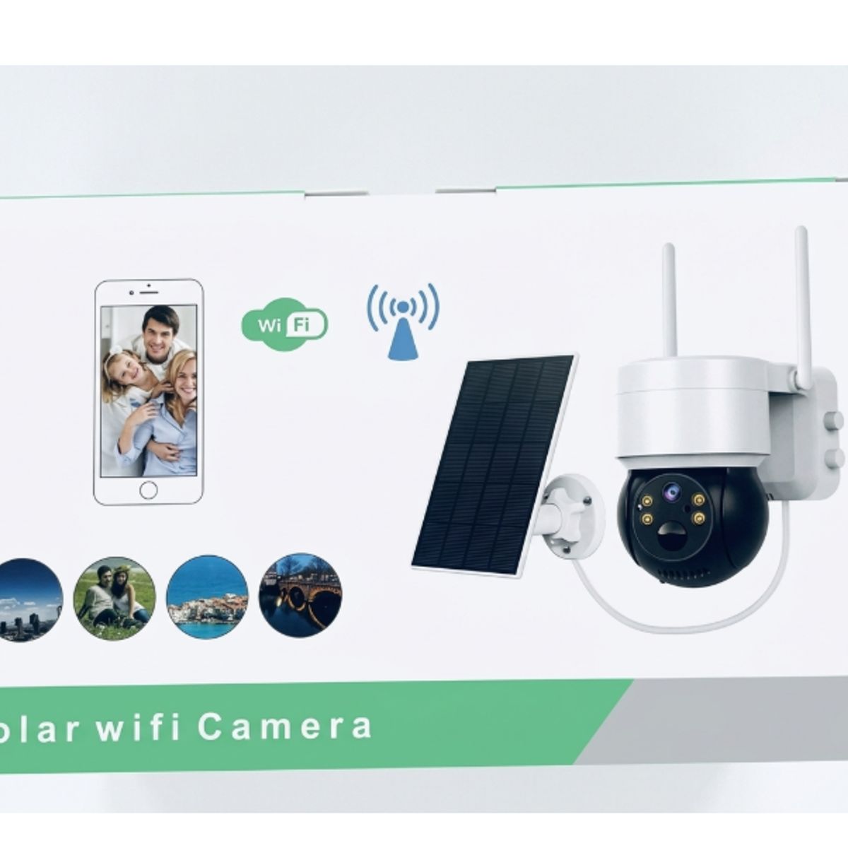 GENERICO - Camara Seguridad Solar WiFi Exterior 1080P 4MP Vision Nocturna IP66 Audio Bidireccional Sin Cables
