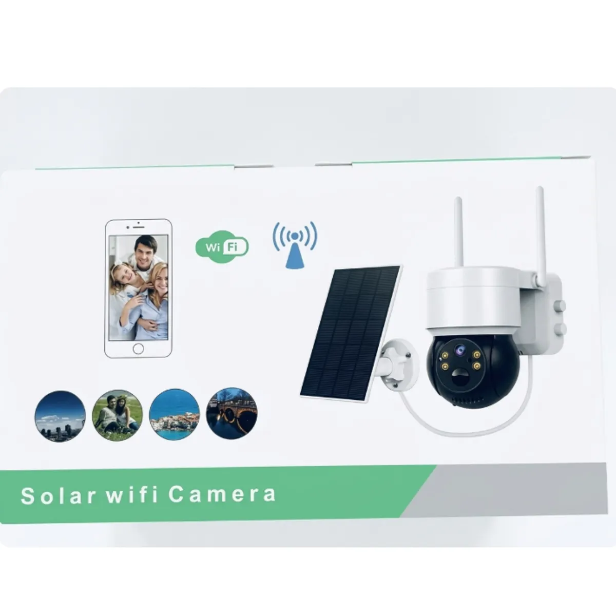 GENERICO - Camara Seguridad Solar WiFi Exterior 1080P 4MP Vision Nocturna IP66 Audio Bidireccional Sin Cables