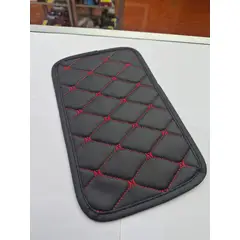 GENERICO - Funda para apoyabrazos auto eco cuero universal hilo rojo