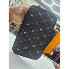 GENERICO - Funda para apoyabrazos auto eco cuero universal hilo BLANCO