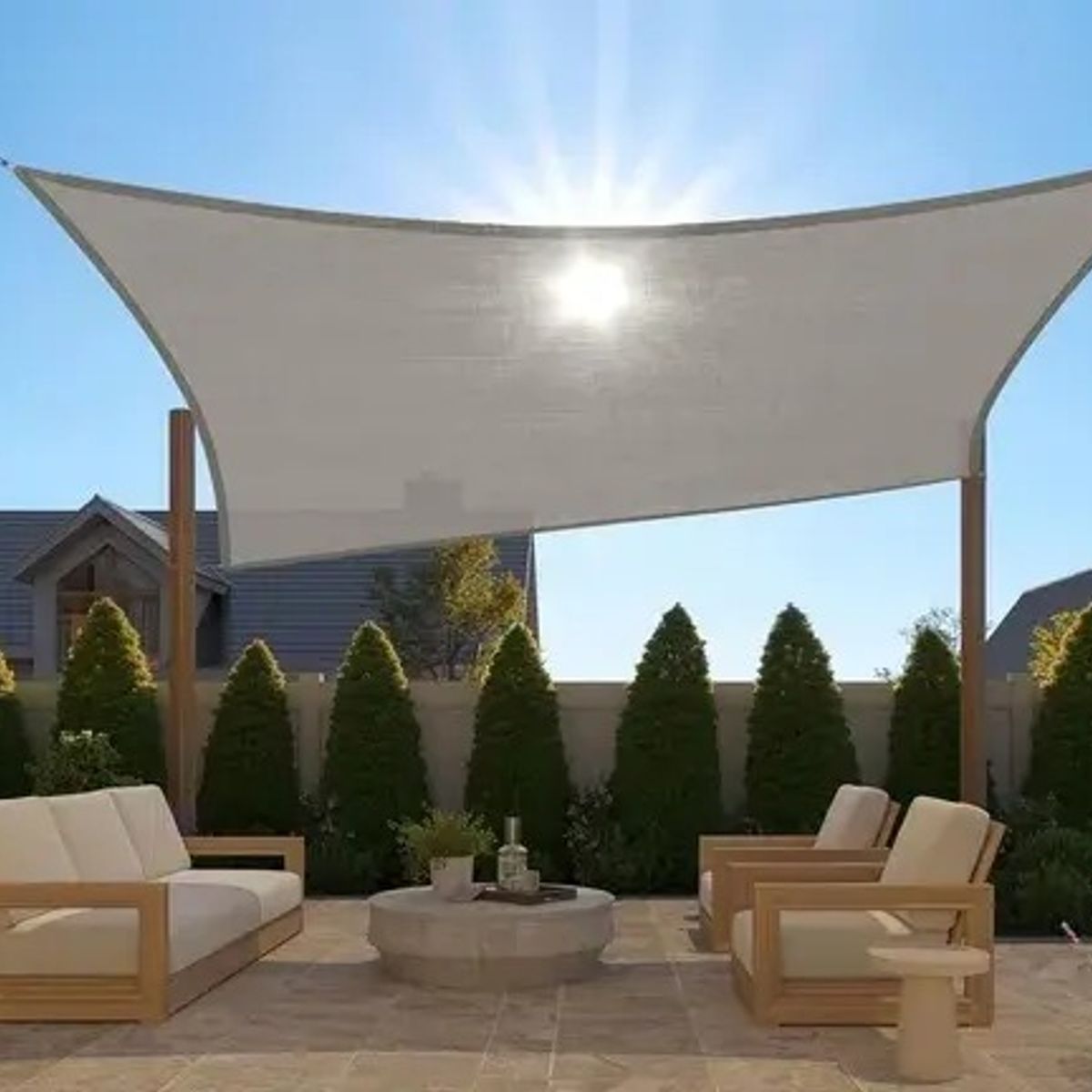 GENERICO - Carpa Toldo Vela Cuadrado 6x6  gris