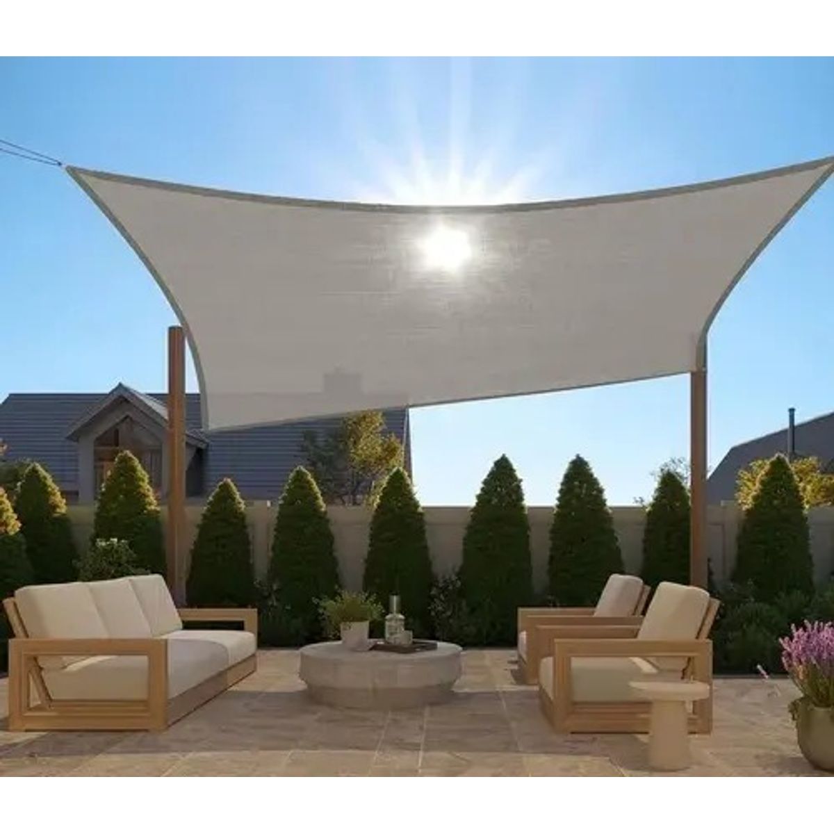 GENERICO - Carpa Toldo Vela Cuadrado 6x6  gris