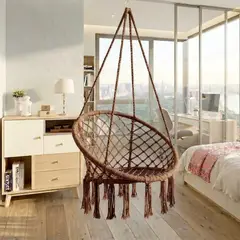 GENERICO - SILLA COLGANTE TIPO HAMACA CON DISEÑO TEJIDO