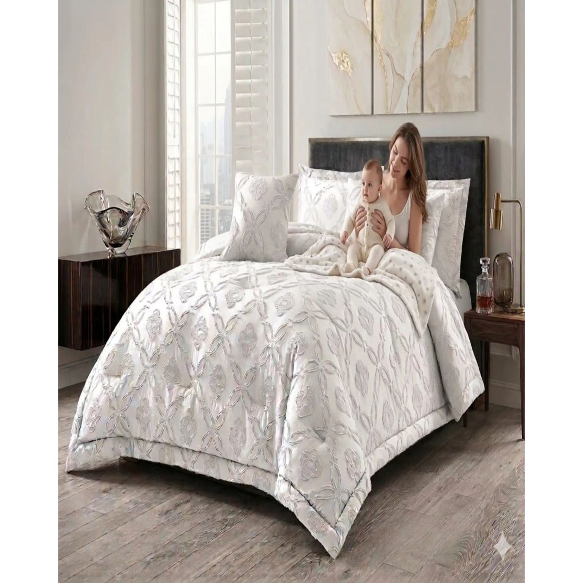 GENERICO - Cubrecama Quilt Nórdico Delgado Diseño Flores king