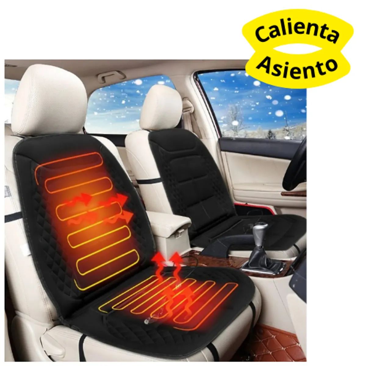 MOVI - Funda calienta asiento para auto- Viaja cómodo y confortable