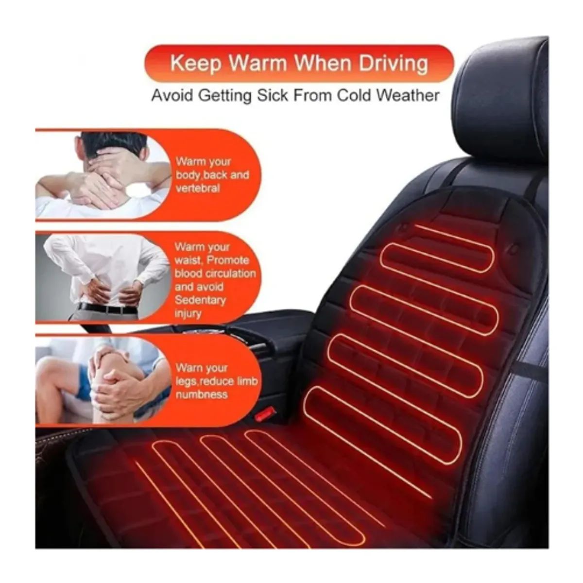 MOVI - Funda calienta asiento para auto- Viaja cómodo y confortable