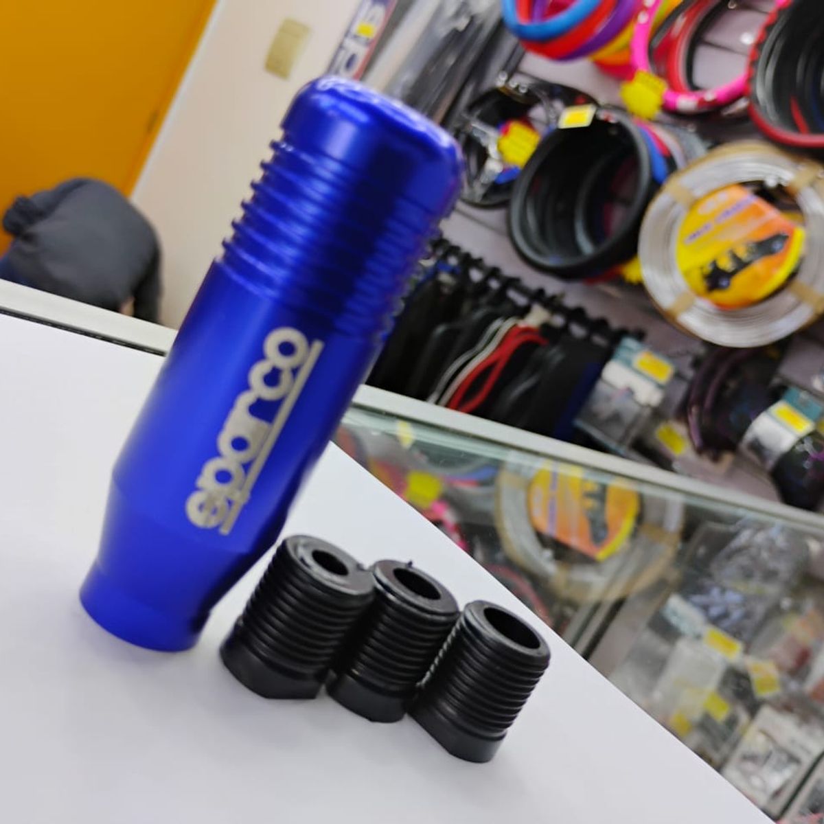 GENERICO - Pomo Perilla de cambio universal metalico 8.5cm Sparco azul