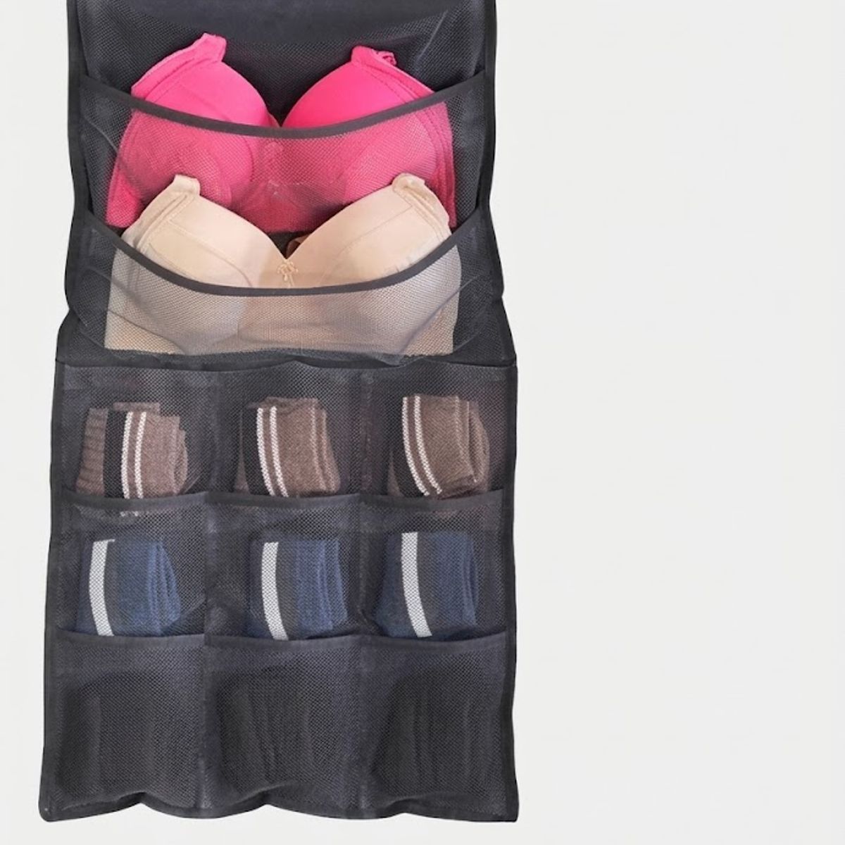 GENERICO - Organizador Colgante Sostenes Calcetas Ropa Interior 5 niveles en Negro