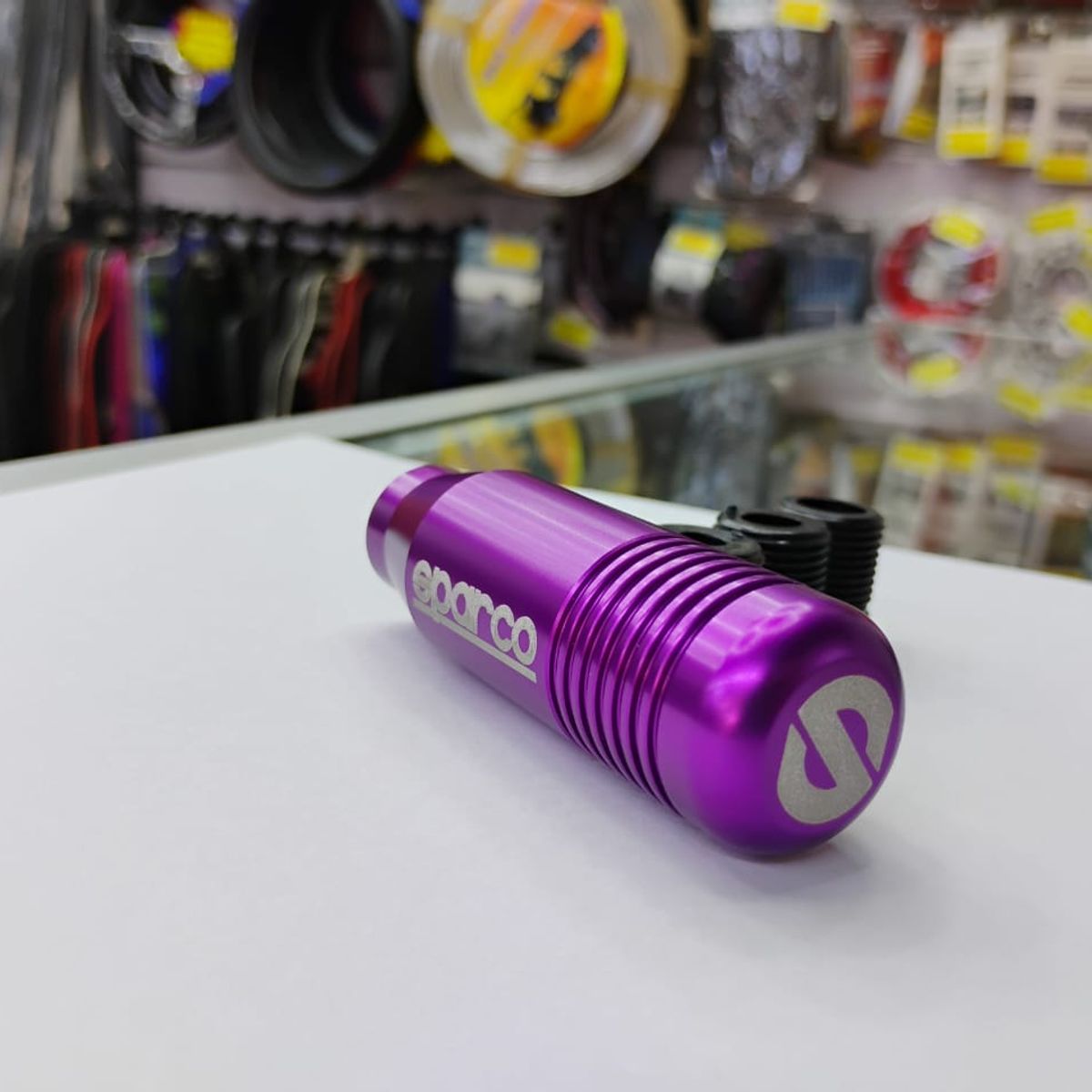 GENERICO - Pomo Perilla de cambio universal metalico 8.5cm Sparco MORADO