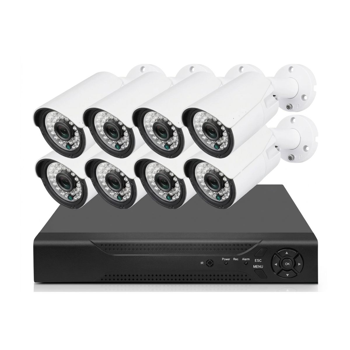 GENERICO - Kit Seguridad CCTV AHD 8 Cámaras 1080P Visión Nocturna P2P 5G