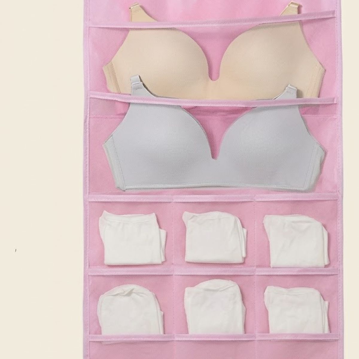 GENERICO - Organizador Colgante Sostenes Calcetas Ropa Interior 5 niveles en Rosa