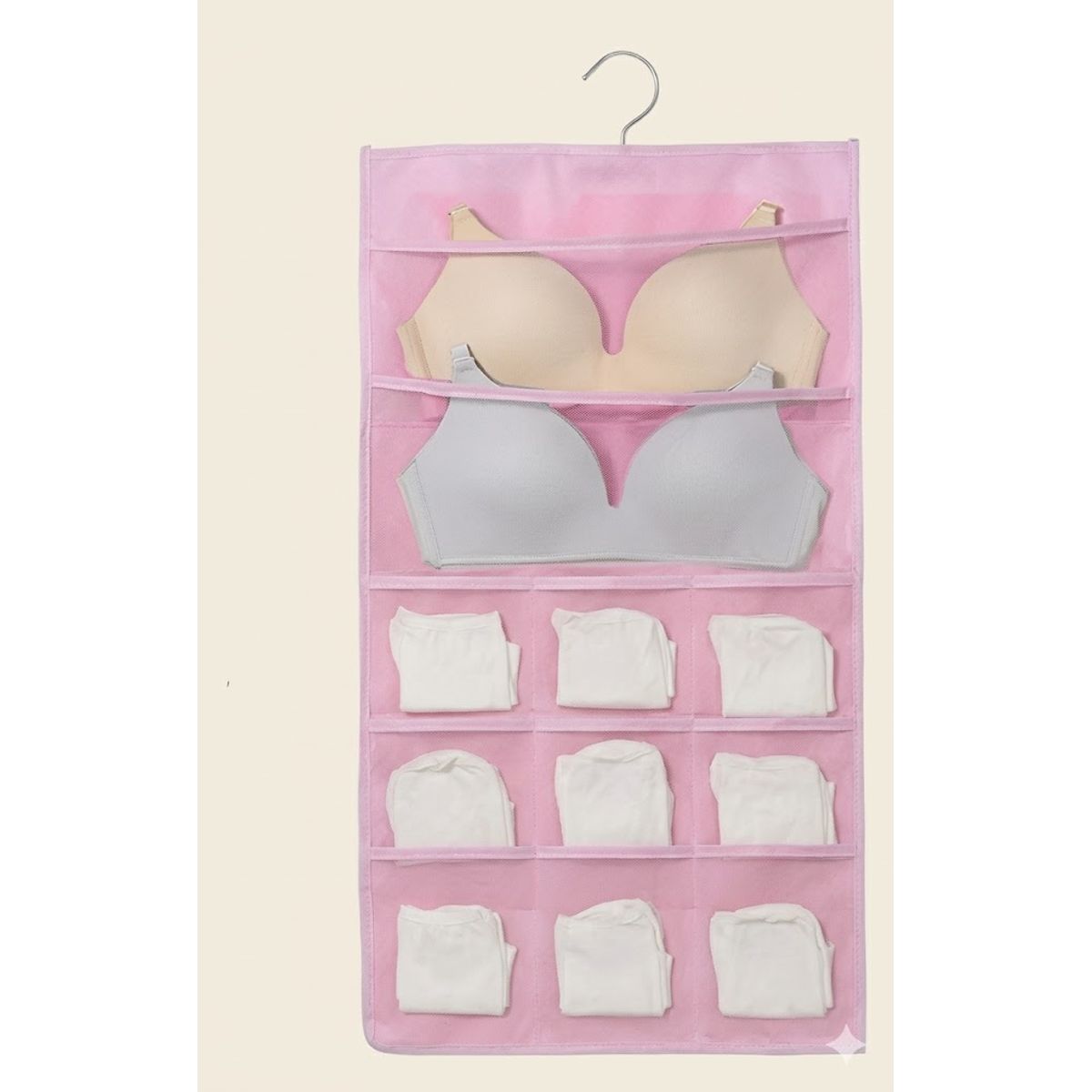 GENERICO - Organizador Colgante Sostenes Calcetas Ropa Interior 5 niveles en Rosa