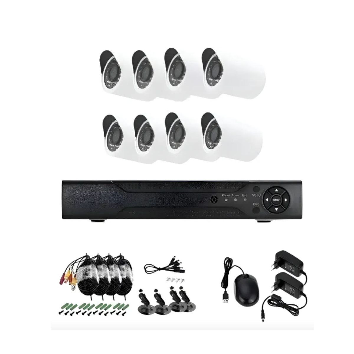 GENERICO - Kit Seguridad CCTV AHD 8 Cámaras 1080P Visión Nocturna P2P 5G