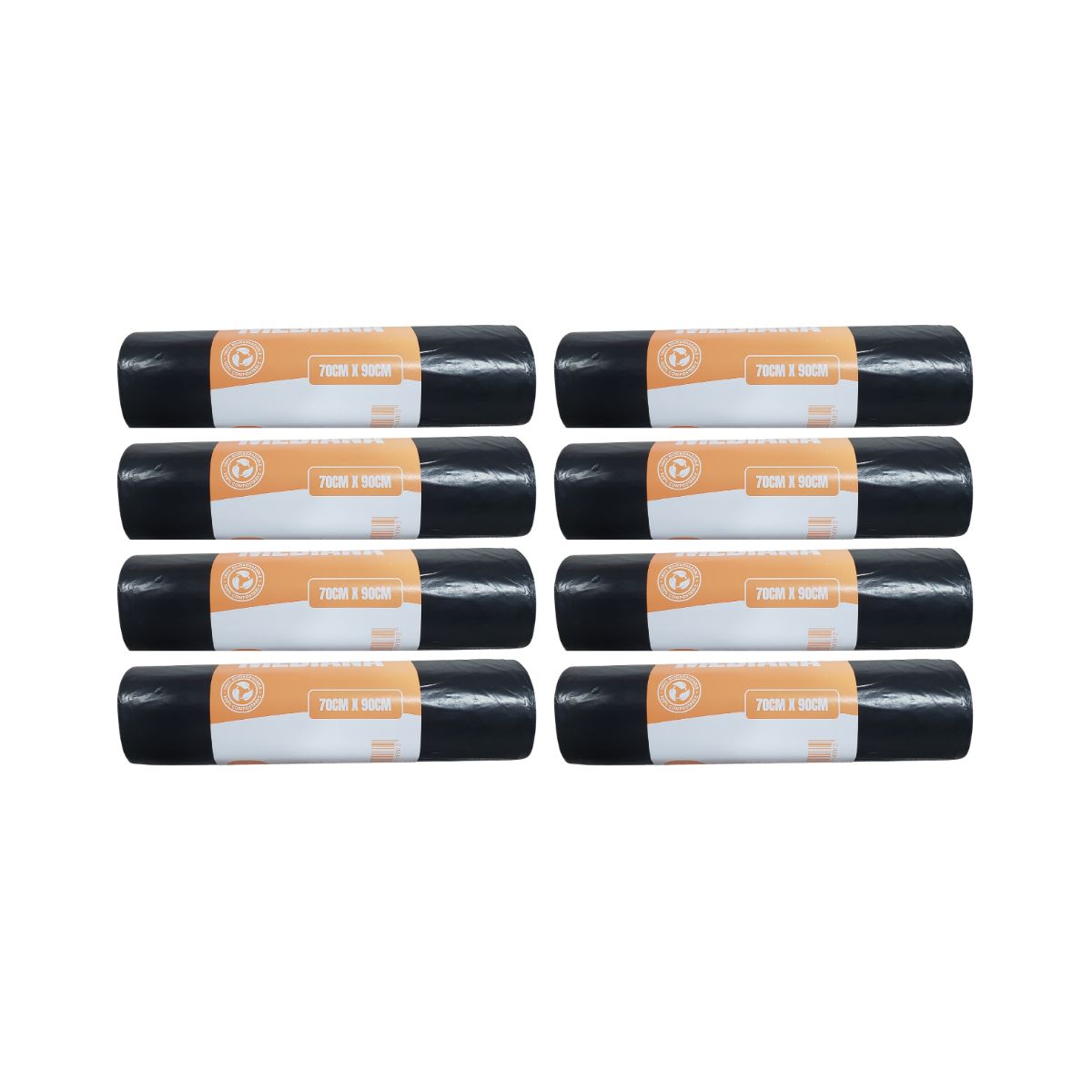 GENERICO - Pack 8 Rollos Bolsas de Basura Mediana 70x90cm