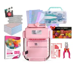 CINCH - Kit Studio Creativo Plus Pink + Ojetilladora + Insumos de Encuadernado y curso
