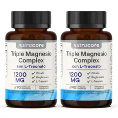 NUTRACORE - Triple Magnesio Complex 1200mg - Pack 2x90 Cápsulas Vegetales