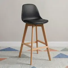 VENHOOUSE - Taburete Piso Bar Acolchado Altura 65cm Eames Tulip Negro