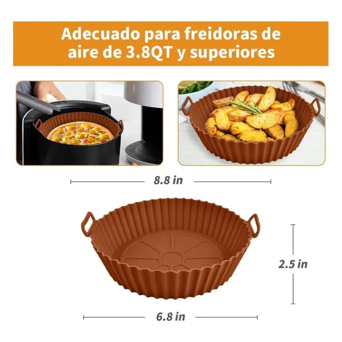 GENERICO - Bandeja Silicona Kokila Para Freidora Aire Antiadherente 3 BELUG