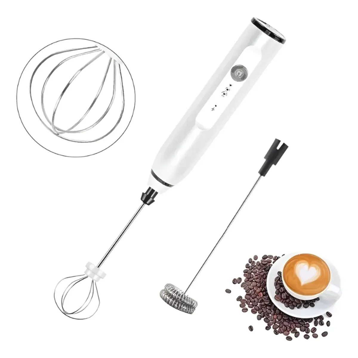 BELIDASHOP - Mini Batidor Eléctrico Recargable Espumador Café Leche