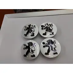 GENERICO - Set X4 Tapas centro de Llantas de autos centro de rueda marca Peugeot 58mm X 60mm