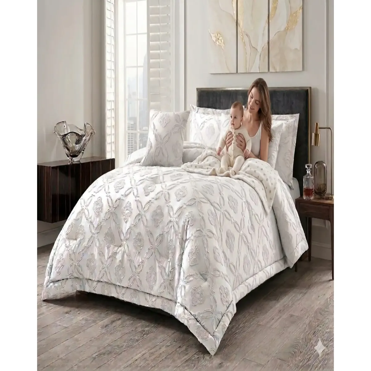 GENERICO - Cubrecama Quilt Nórdico Delgado Diseño Flores king
