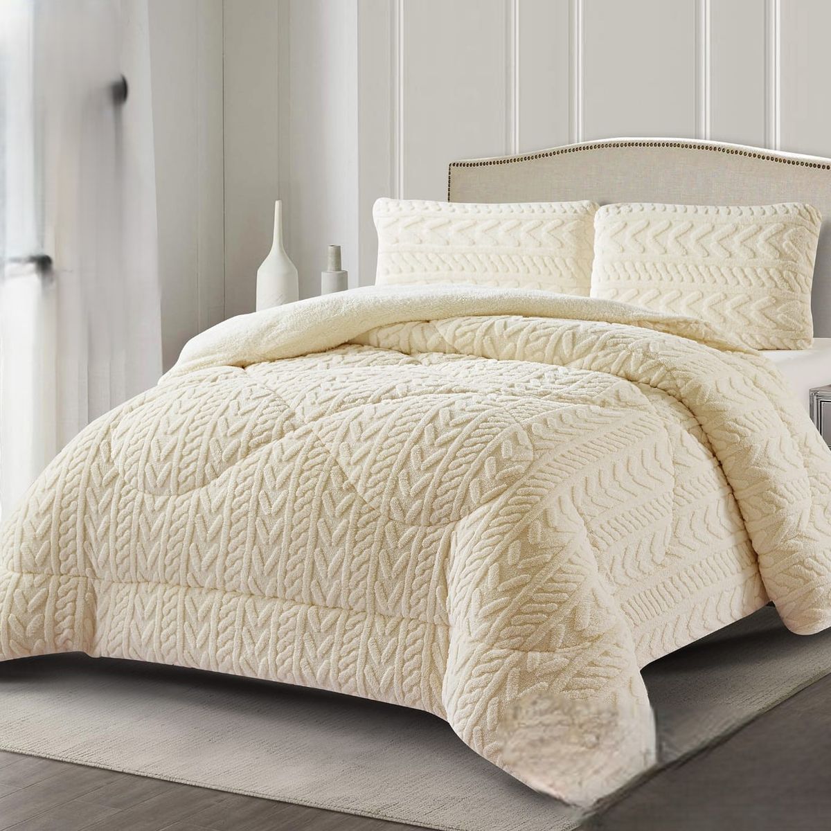 GENERICO - COBERTORES CON DISEÑOTEXTURIZADOS PARA INVIERNO SHERPAS CON CHIPORROS