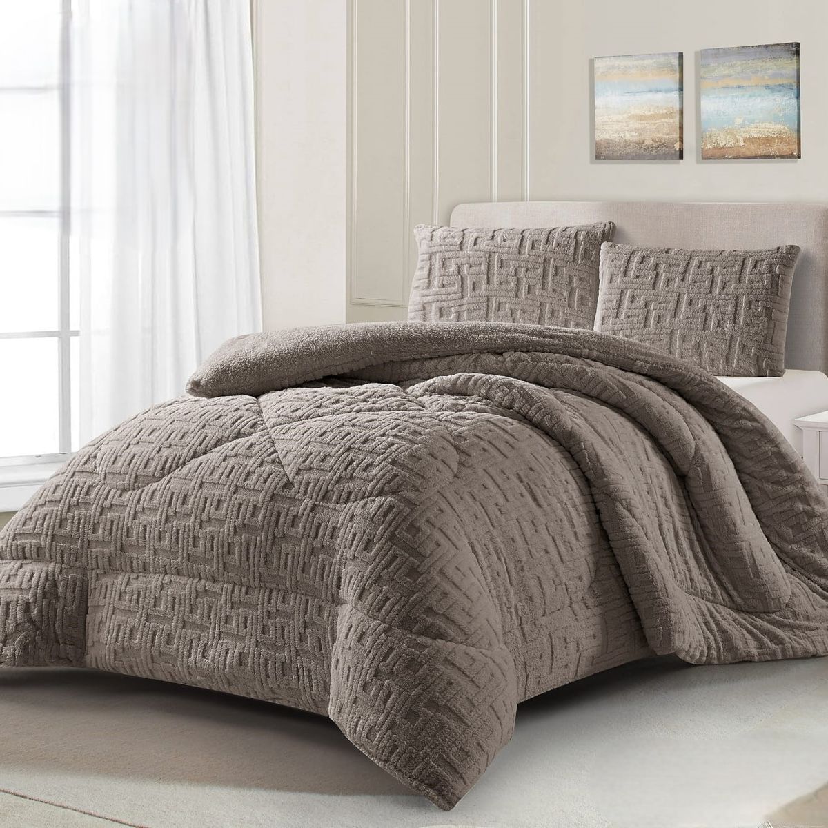 GENERICO - COBERTORES CON DISEÑOTEXTURIZADOS PARA INVIERNO SHERPAS CON CHIPORROS