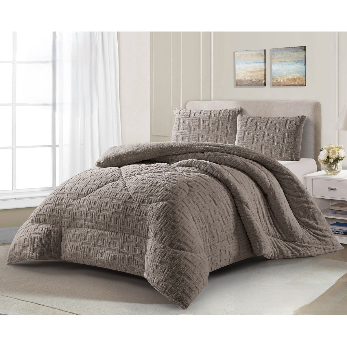 GENERICO - COBERTORES CON DISEÑOTEXTURIZADOS PARA INVIERNO SHERPAS CON CHIPORROS