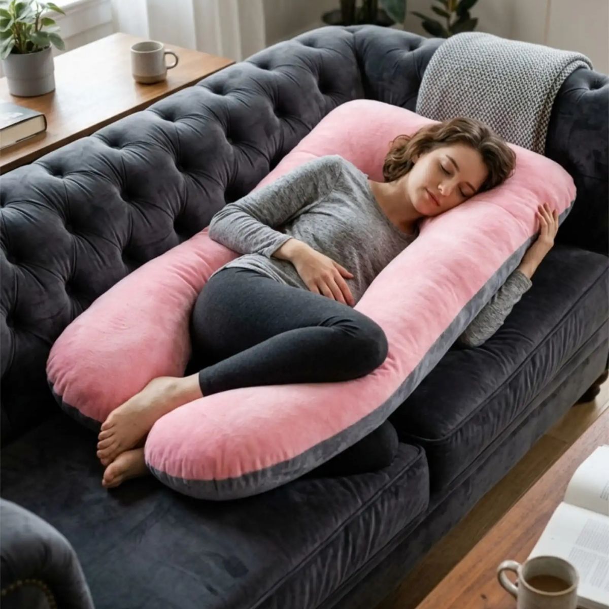 GENERICO - Almohada de Lactancia y Embarazo Multifuncional Ergonómica